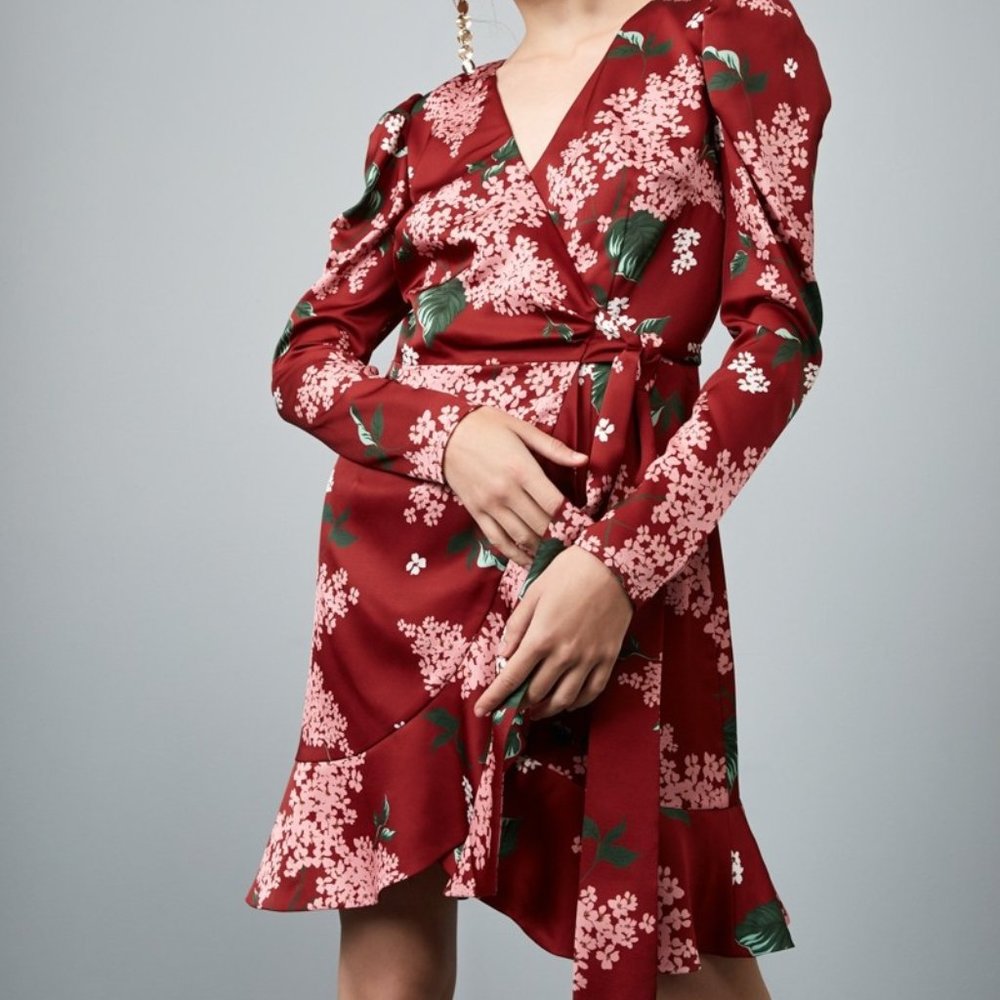 Keepsake This Moment Long Sleeve Wrap Dress Size XXS - Picture 2 of 9